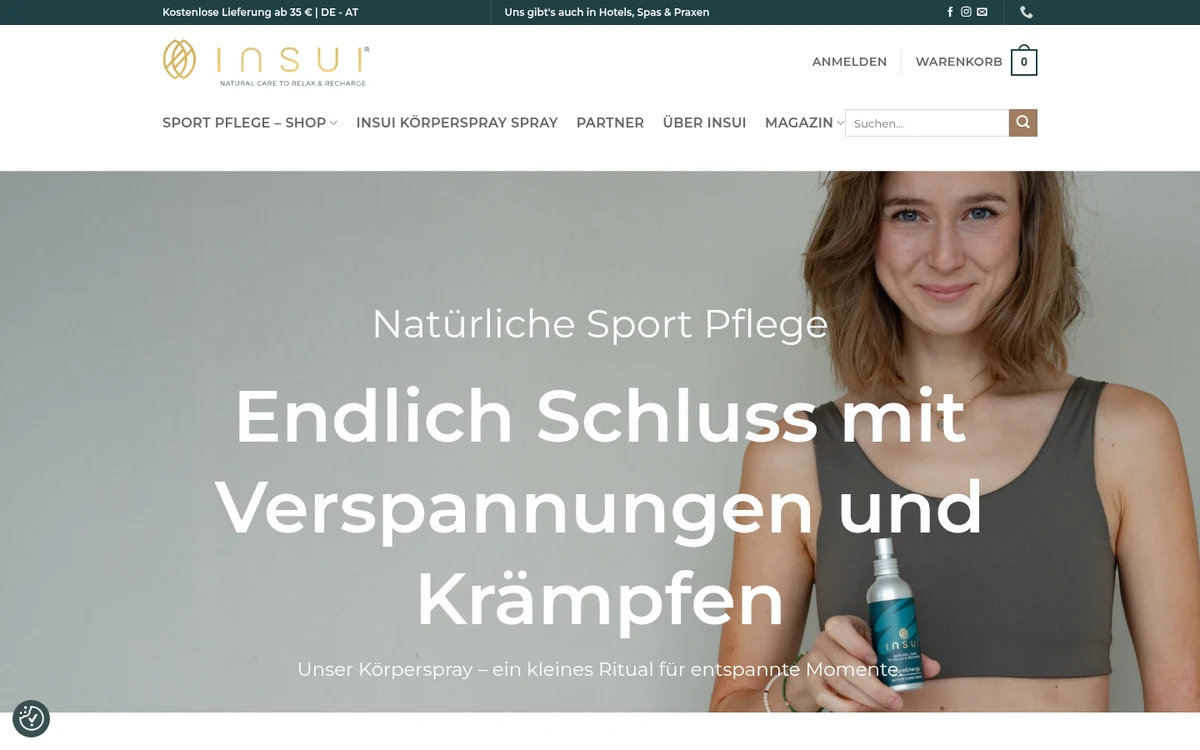 Screenshot des Online-Shops von INSUI auf WooCommerce-Basis