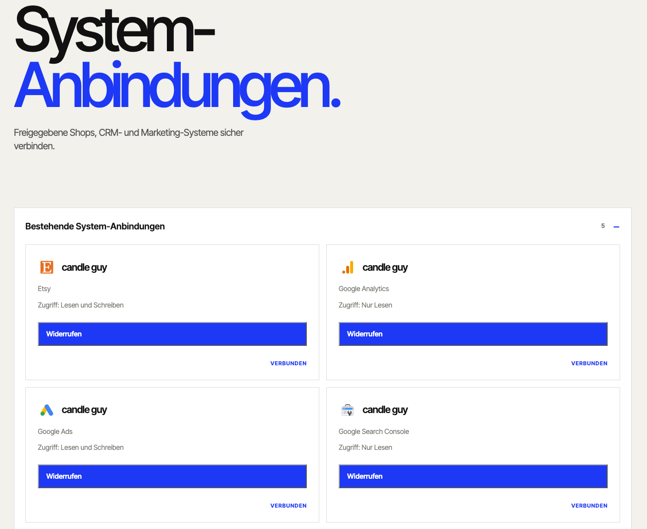 blue M Systemanbindungen