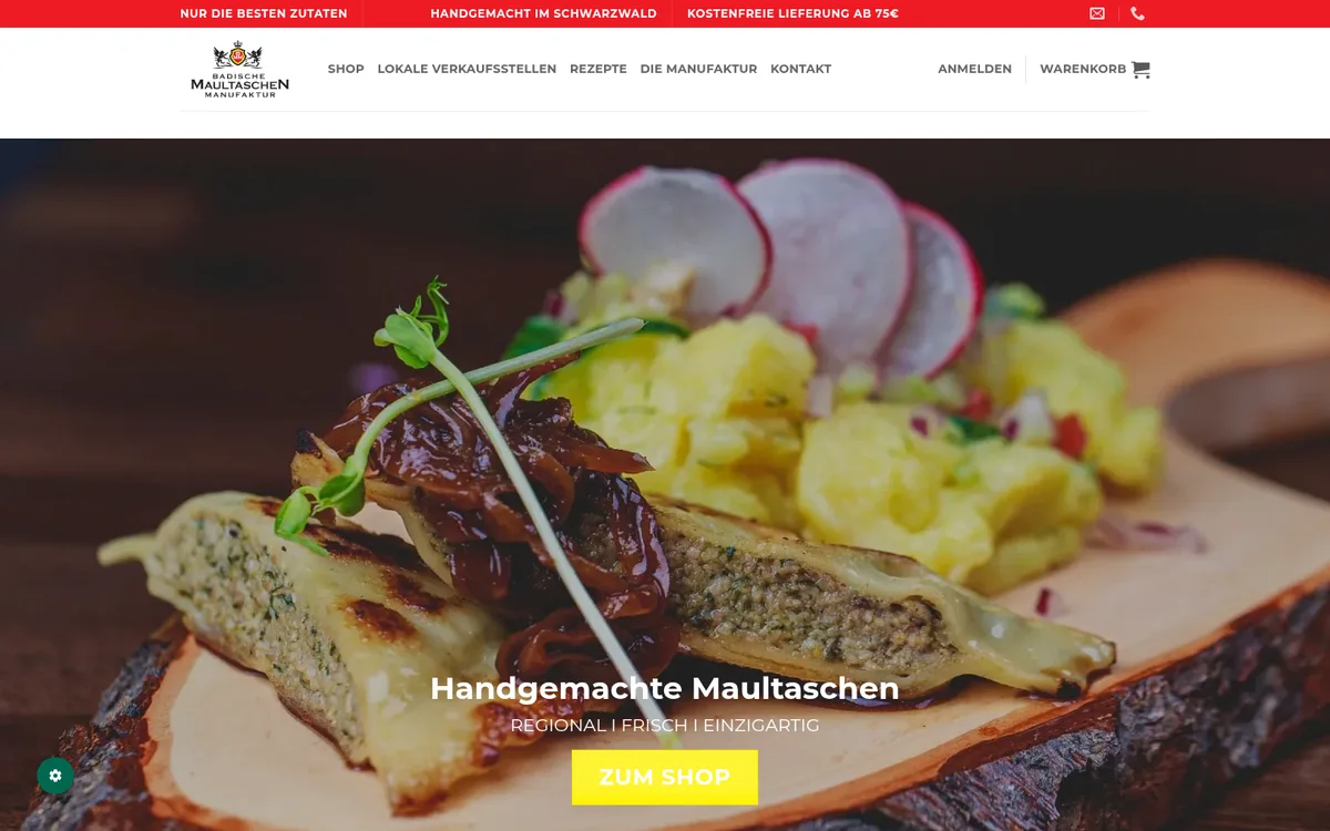 Online-Shop von Badische Maultaschen Manufaktur