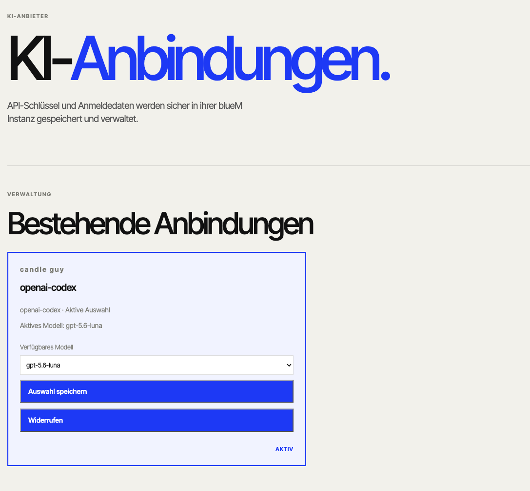 blue M KI-Anbindungen
